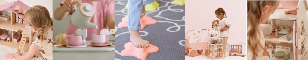 SitSnapp pebble and pram play house theme hire items Playbox preschoolers